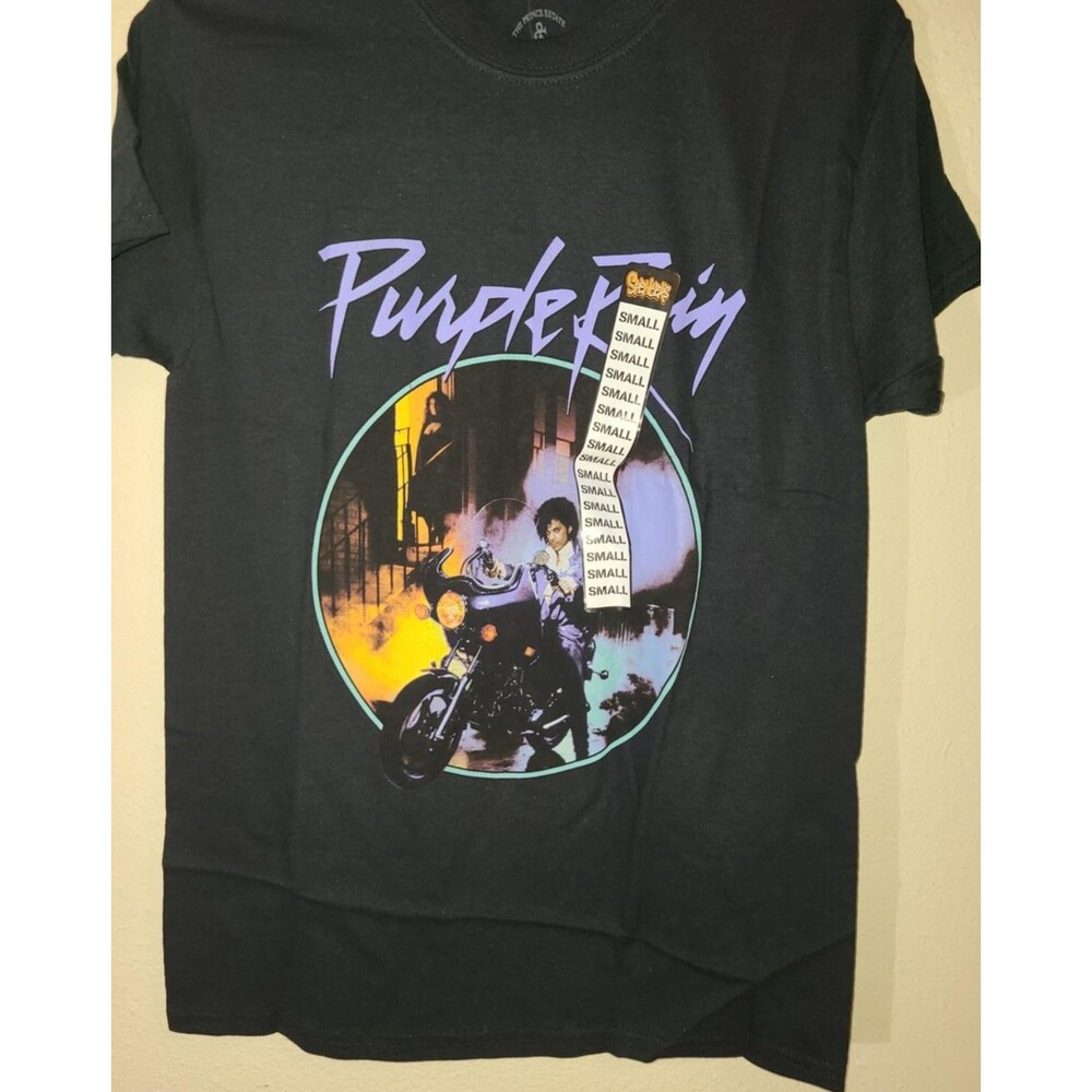 Prince T-Shirt Motorcycle Purple Rain Size Small Black OFFICIAL T-Shirt NEW NWT